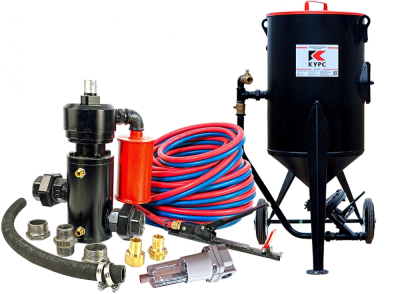 Пескоструйный аппарат PST-100 с фильтром, КПДУ twin 10 п.м.